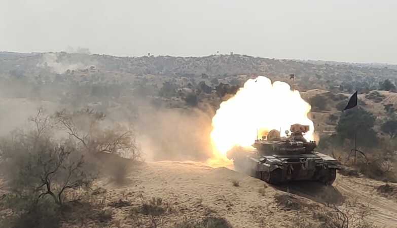 Fire power exercise ‘Shatrunash’ conducted in Thar desert